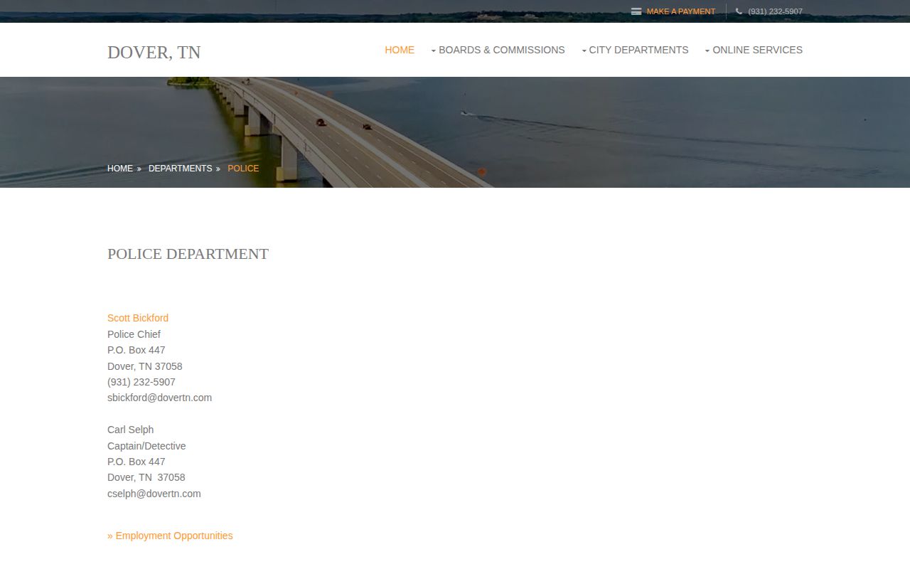 Dover Tennessee city record supporting recent arrests page